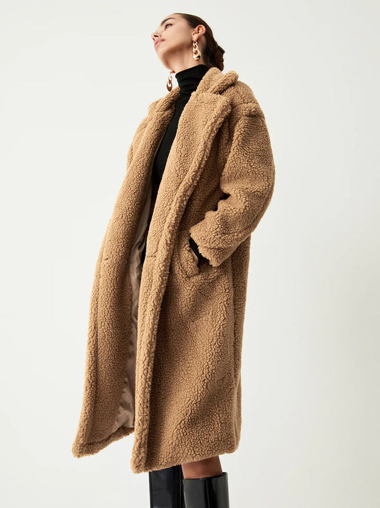 Fashion Faux Fur Longline Coat - Coralie Way